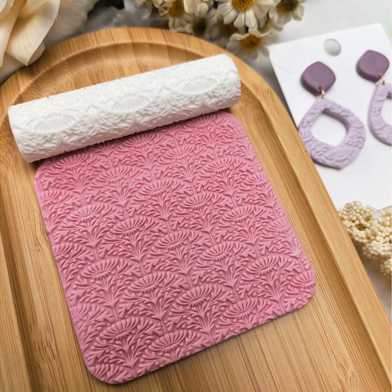 DIY Polymer Clay Texture Roller, Roller for Polymer Clay Earrings Jewelry, Embossing Pottery Texture Rollers for Jewelry Making