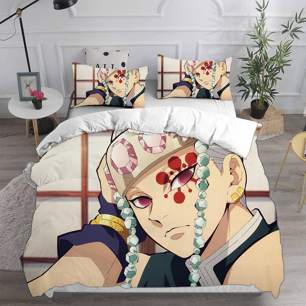 

Demon Slayer: Kimetsu No Yaiba Bedding Sets Comforter Quilt Bed Cover Duvet Cover Pillow Case 2-3 Pieces Sets Kids Adult Size EU Single 135x200cm