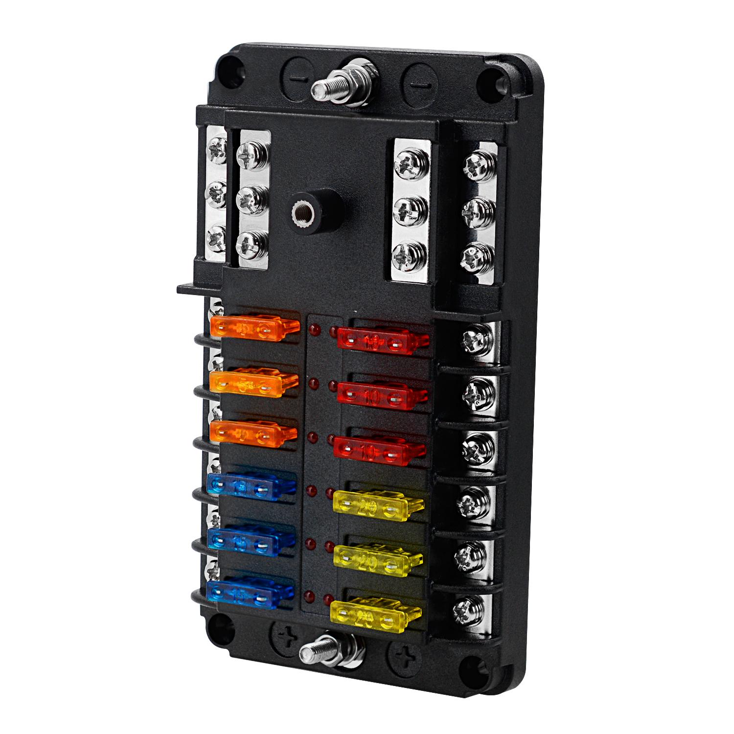 Автомобильный морской лодочный предохранительный блок водонепроницаемый 12-контактный — фото 14