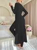 New Design Crew Neck Ruffled Long Sleeve Set 2 Pieces Spring Set