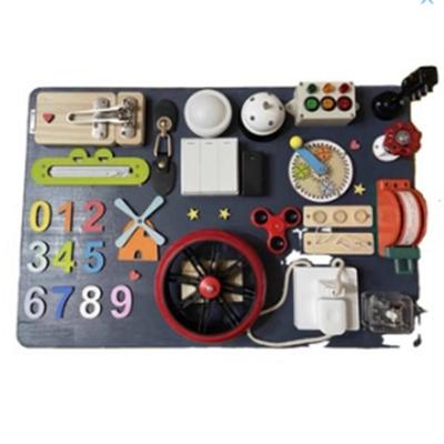 Hand-Painted DIY Busy Board: Educational Wooden Gears & Clock Ornament for Teaching and Decoration