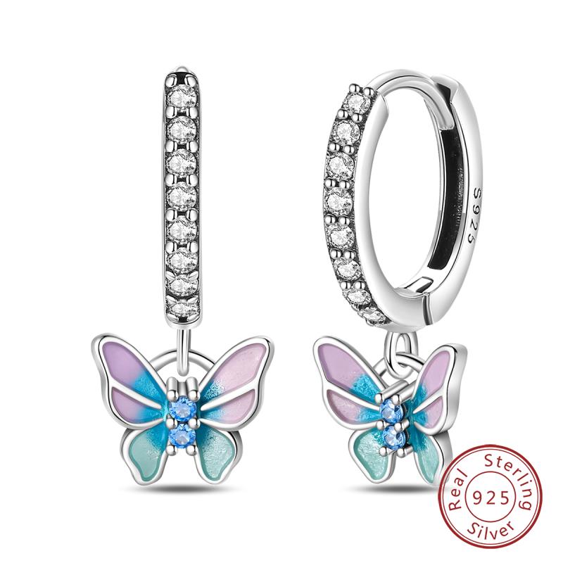 Hot 925 Sterling Silver Earrings Charm Simple Shining Lotus Zircon Wedding Women Jewelry Gift