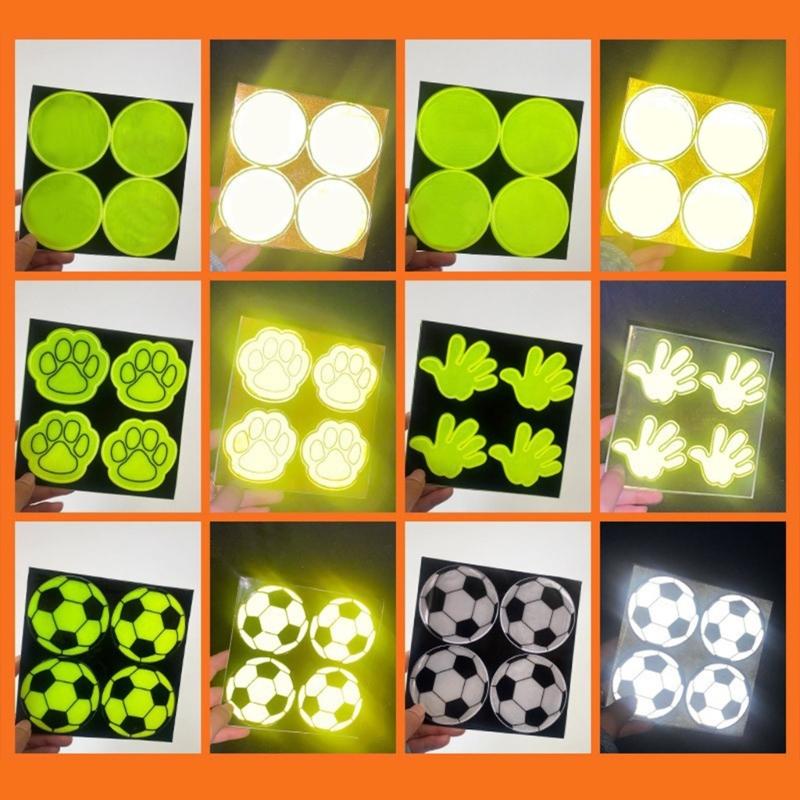 Set of 4 Reflective Bike Stickers Waterproof Designs Bicycles Reflector for Improved Nighttime Riding Safety & Visibility