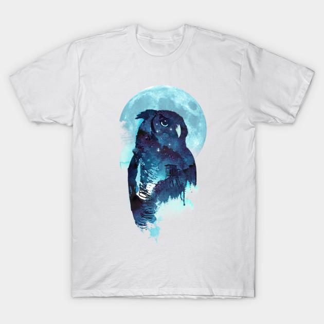 Men Black Print T-shirt Midnight Owl No-Cut Transfer Paper Print Cotton Tshirt 4XL белый