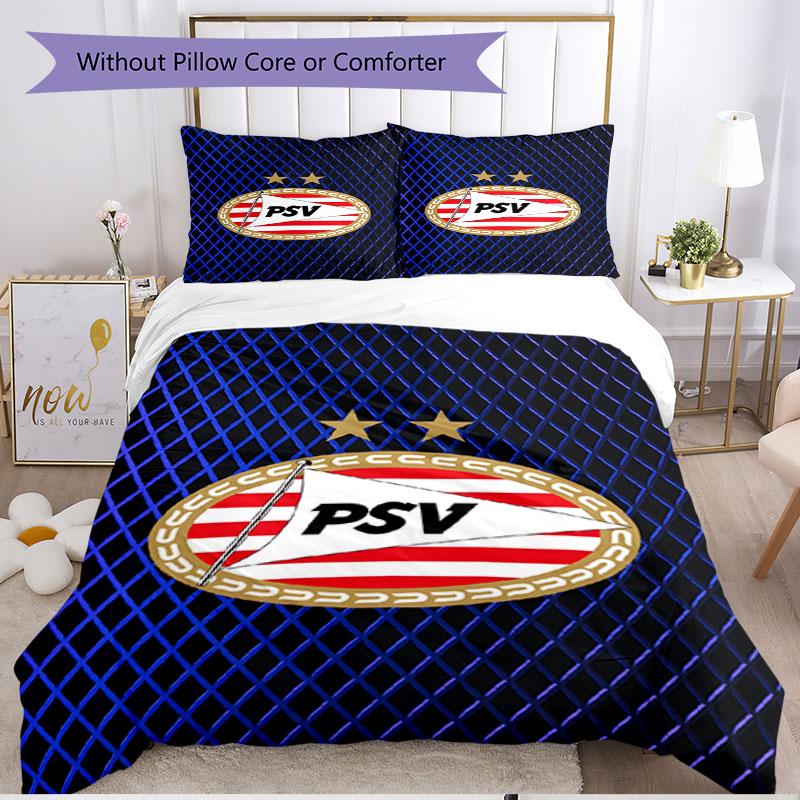 3pcs Duvet Cover Set (1*Duvet Cover + 2*Pillowcase, Without Core), PSV Eindhoven PSV Print Soft All‑Season Bedding Set, Home Bedroom Decor Gift
