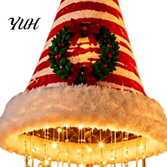 Weihnachtsbaum Hängende Ornamente Weihnachtsmütze Laterne, Leuchtende Weihnachtsmütze Dekoratives Licht mit LED-Lichterkette Feiertagsparty Dekorationen Und Anhänger, Anhänger