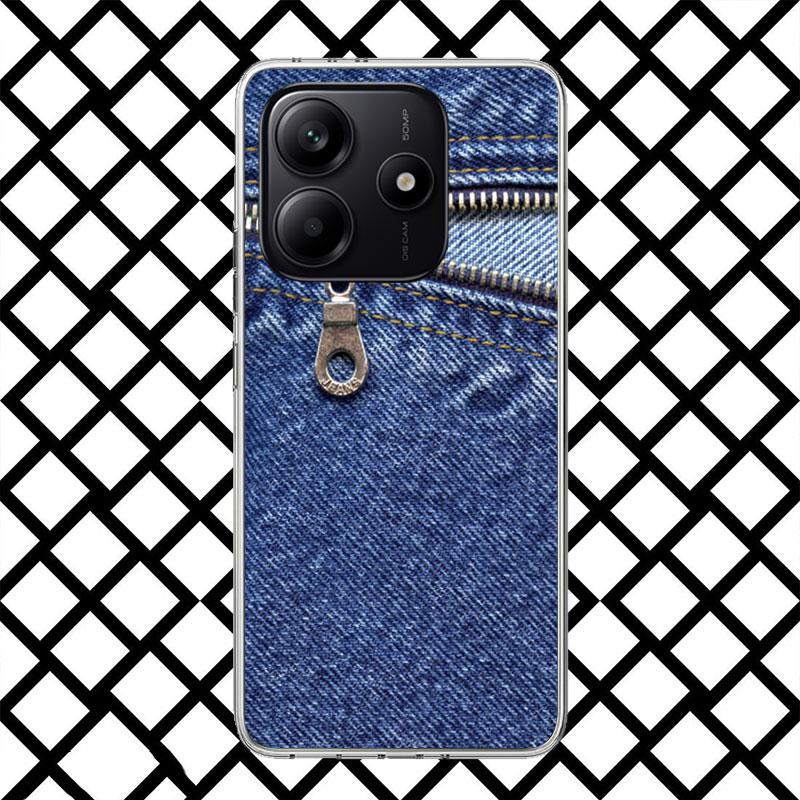 Retro Denim Embrpoidery Phone Case for Xiaomi Redmi Note 15 14 14S 13 12 12S 11 Pro Plus 11E 11T 11S 10S 5G Soft Cover Fundas Re