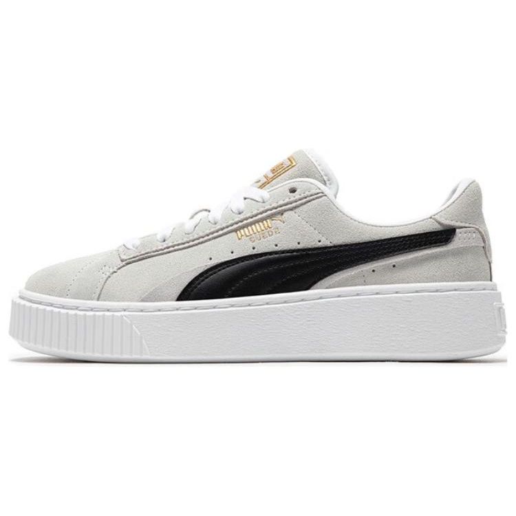Puma Suede Platform Fashionable Durable Low-Top Sneakers Women Sneakers Beige Black White 395225-02