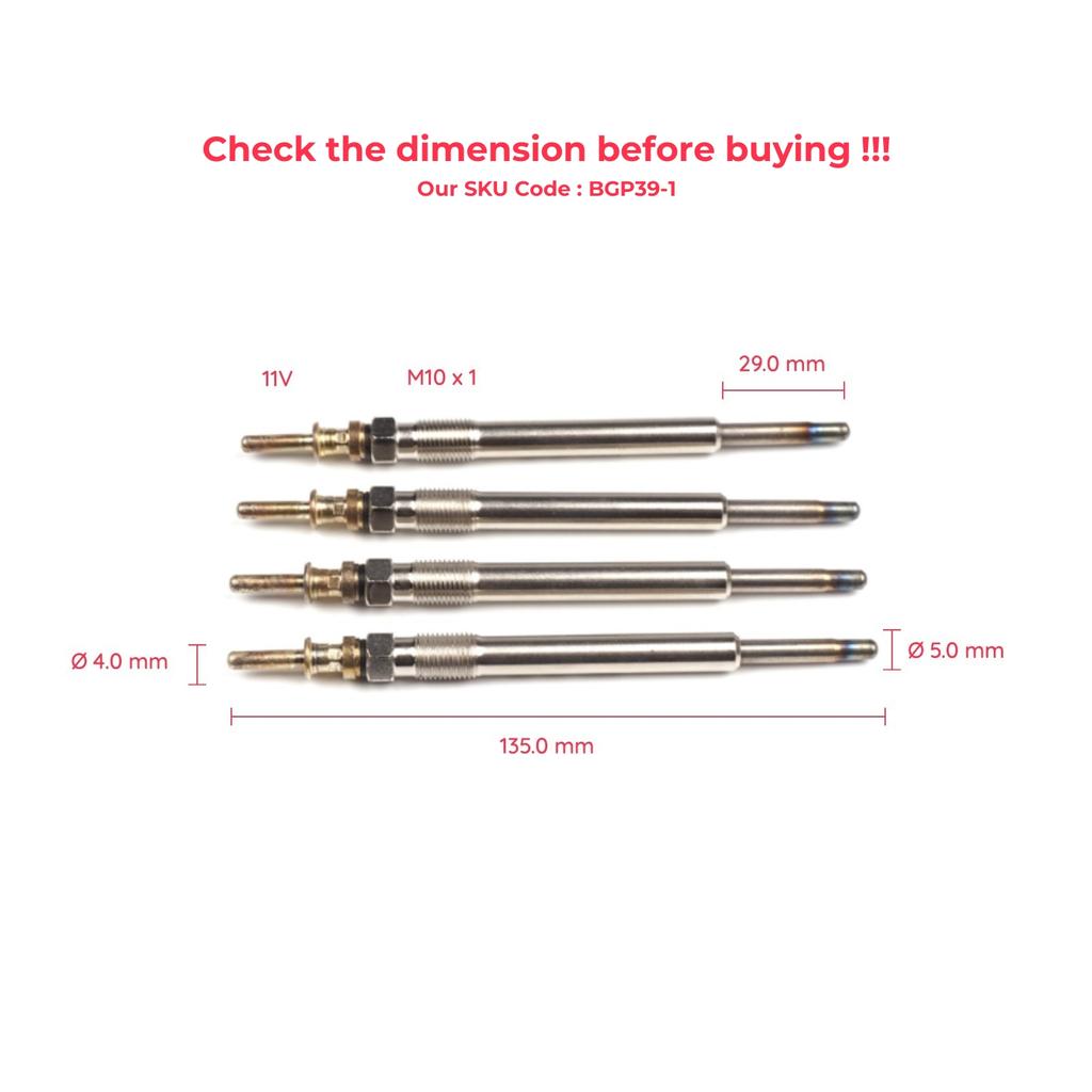BGP39-1 4 Pcs Heater Glow Plugs GX133 0 100 226 370 GN025 for BMW E38 740d