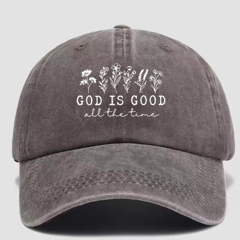 God is Good  Printed Adjustable Baseball Cap - Lightweight, Breathable, Vintage Washed Brim, Unisex Outdoor Sports Cap Adjustable