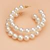 European and American Large Circle Pearl Earrings Women's Korean Versatile Exaggerated Circle Pearl Earrings