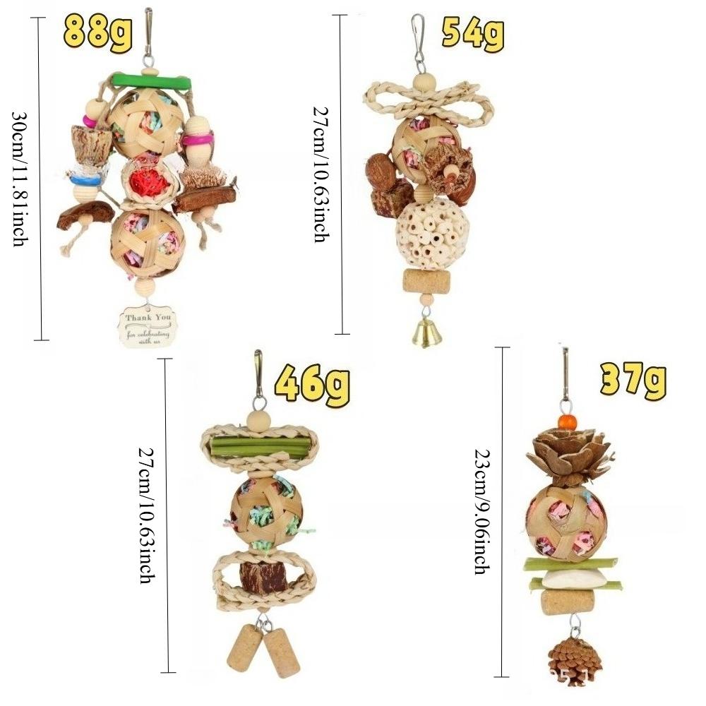 1pc Parrot Toy Papaya Stem Pine Cone Cork Corn Husk Tetrapanax Papyrus Ball Star Fruit Pull-Apart Food for Birds to Chew On, a Holiday Gift