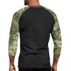 Men's top with three-quarter sleeves and camouflage print