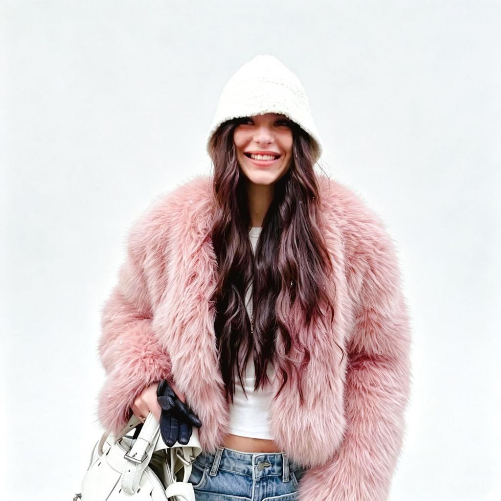 Imitation fox imitation fur jacket short light new loose fluff autumn and winter top