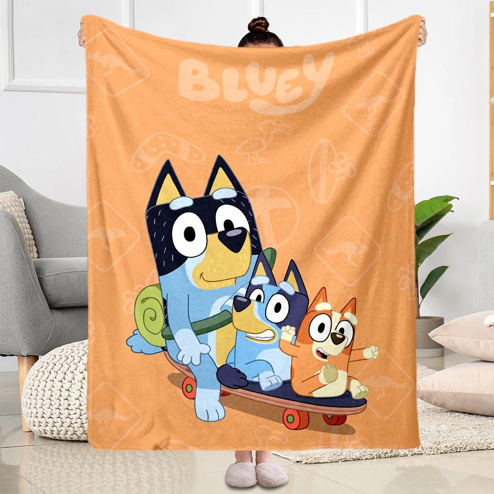 Bluey Family Adventure Blanket Soft Warm Cozy Suitable for Bed Office Chair Bedding Four Seasons Universal Modern Style Gift for Travel Home Birthdays
