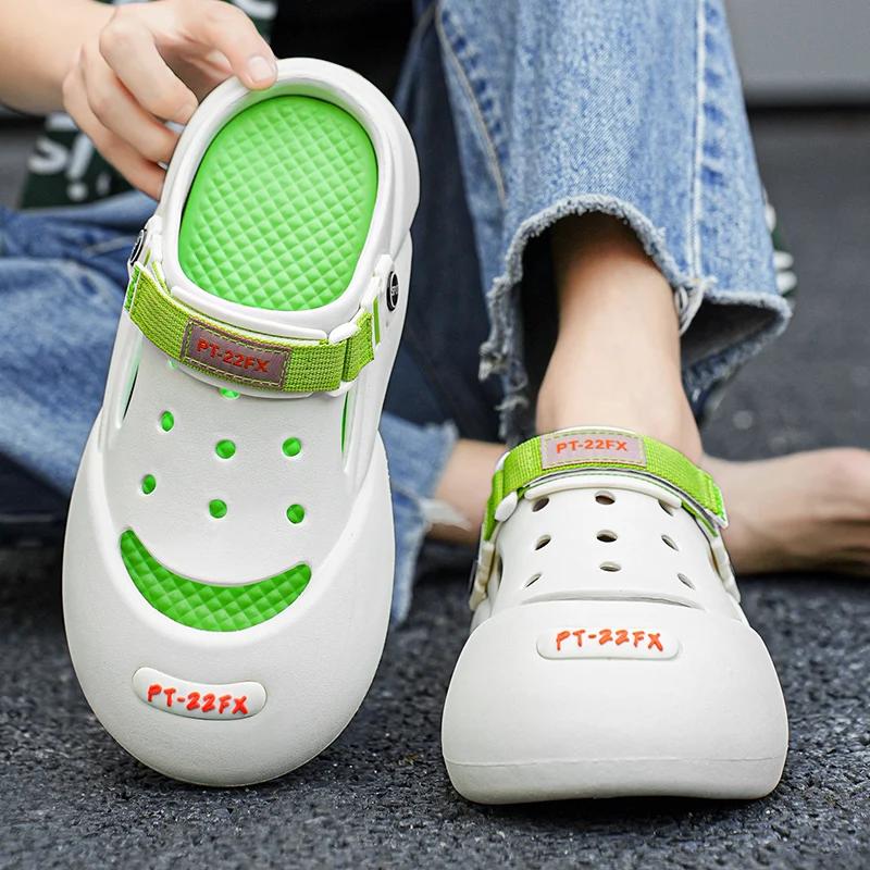Fashion Men Platform Sandals Street Fashion Trend Slippers Outdoor Clogs Garden Shoes Beach Sandals Flip Flop Casual Slippers For Couple