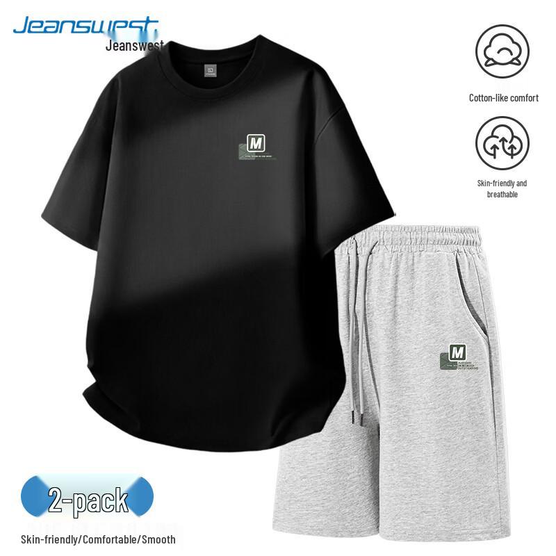 Мужской летний повседневный комплект: футболка и шорты Jeanswest 3XL