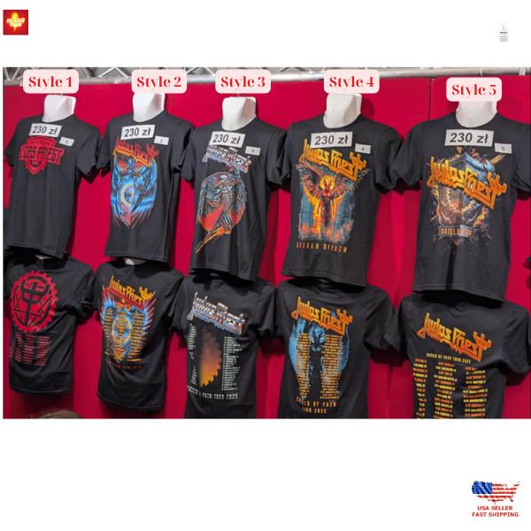 NEW APPAREL  Judas Priest Merch Shield of Pain Tour 2025 reprint T-Shirt Unisex T-Shirt M