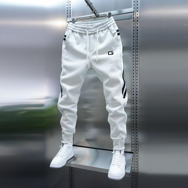 

Spring Men s Pants Korean Fashion Men Clothing Joggers Pants Casual Streetwear Male Trousers Elastic Waist Men Sweatpants S белый