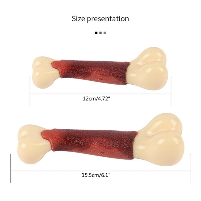 Dog Chew Toy for Aggressive Chewers for Tough Nylon and Rubber Bone Toy Beef Flavor Toothbrush for Small Dogs Teething