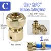 1pc 3/8" 1/2" 3/4" Brass Hose Adapter 16mm Quick Connector Irrigation Pipe Tube Connect Repair Joint Garden Watering Accessories