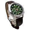 Seiko Chronograph Quartz Watch Men's SBTR017 Green Brown Leather