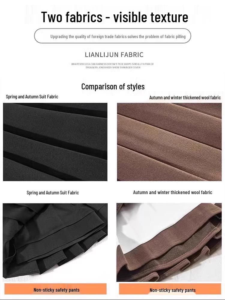 Meillard Women's High Waist Wool Blend Midi Skirt: Spring, Autumn, Winter A-Line, Slimming, Petite, Anti-Exposure, Pleated.