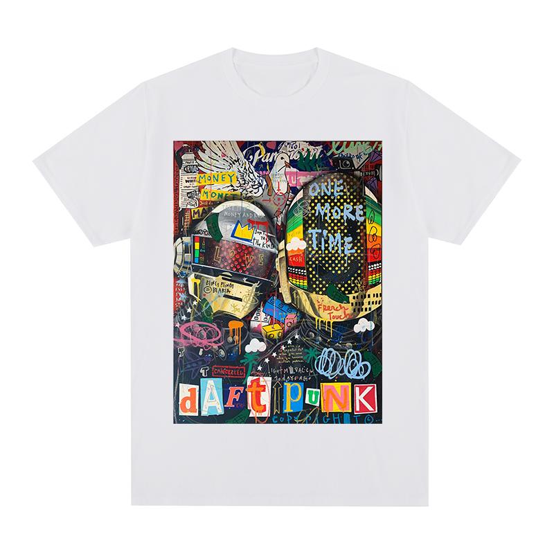 Daft Punk Винтажная футболка Французская электронная Хлопок Мужская футболка Новая Футболка Женские топы Унисекс S