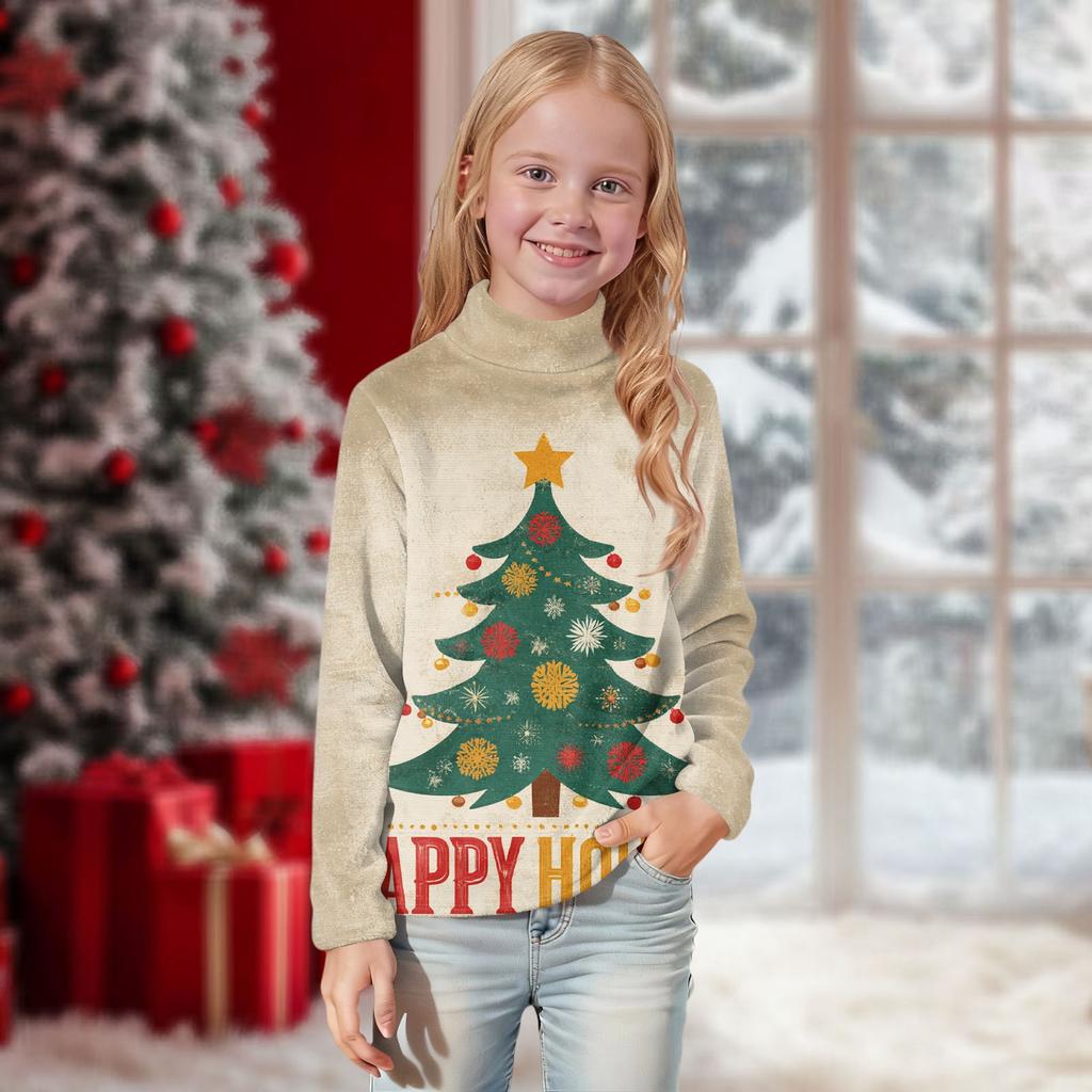 Children's Daily Casual Long-sleeved Printed Tops T-shirt