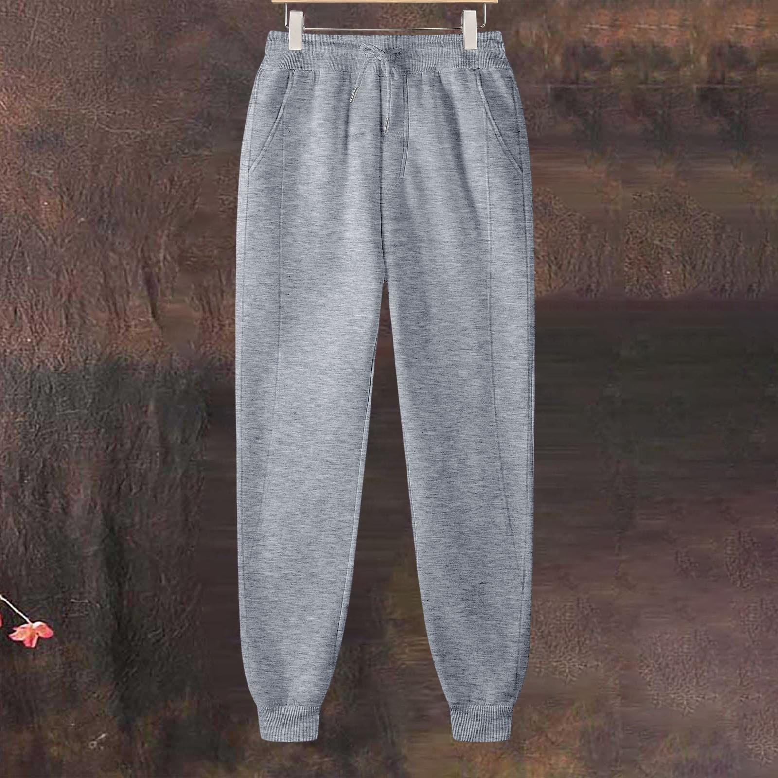 

Women s Solid Color Elastic Waist Casual Pants Loose Pant Length XL