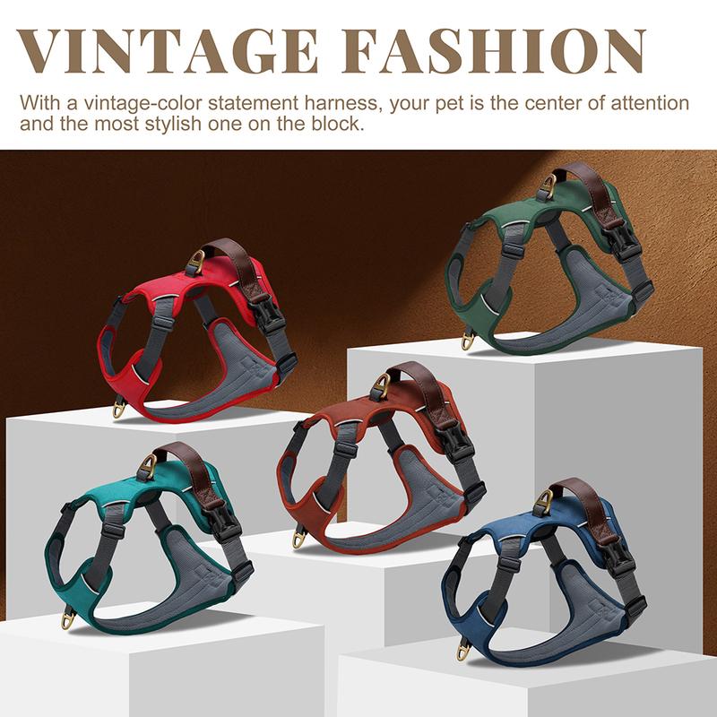 Durable Dog Harness Breathable Nylon Pet Dog Harnesses Vest with Control Handle Adjustable for Medium Large Dogs No Pull Vests