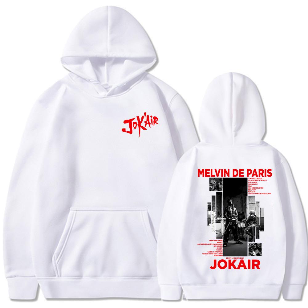

Rapper Jok air Melvin De Paris Album 2025 Hoodies Men s Women Hip Hop Pullovers Sweatshirts Fleece Oversized Hoodie Streetwear M