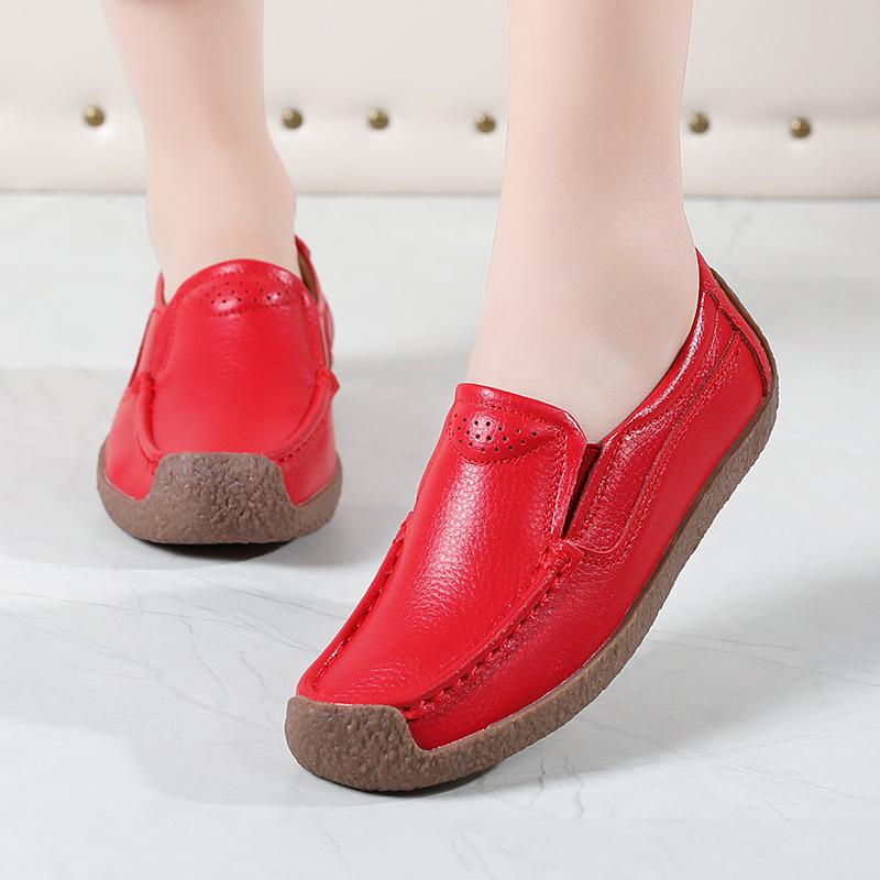 Leather Womens Casual Shoes Leisure Sneakers Women Luxury Brand Slip on Loafers Female Soft Moccasins Zapatos De Mujer