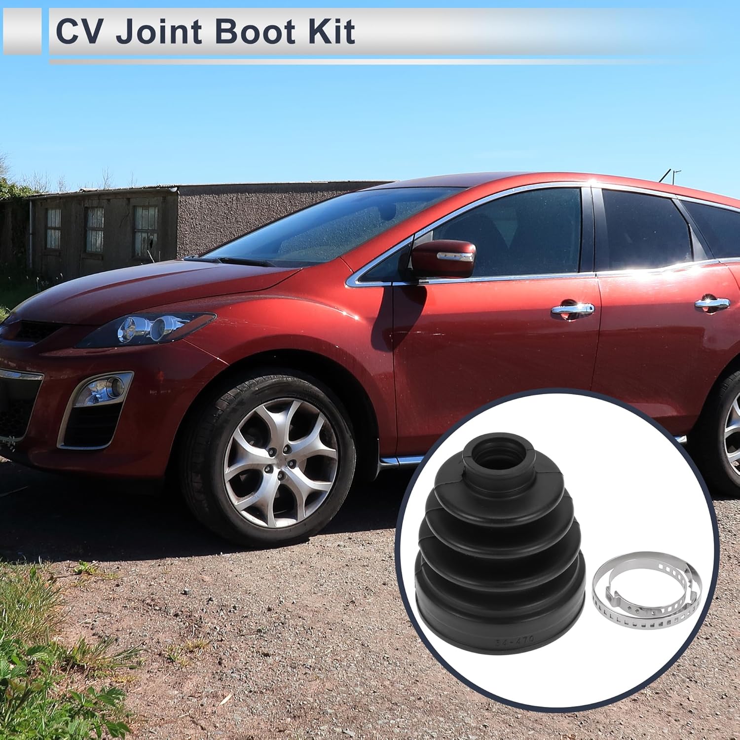 Комплект пыльника внутреннего ШРУСа для Mazda MPV 2004-2006 для Mazda CX-7 10-12 Прочный Долговечный Пыльник Шарнира Равных Угловых Скоростей № GP0622540 С Хомутами Резиновый 1 Комплект