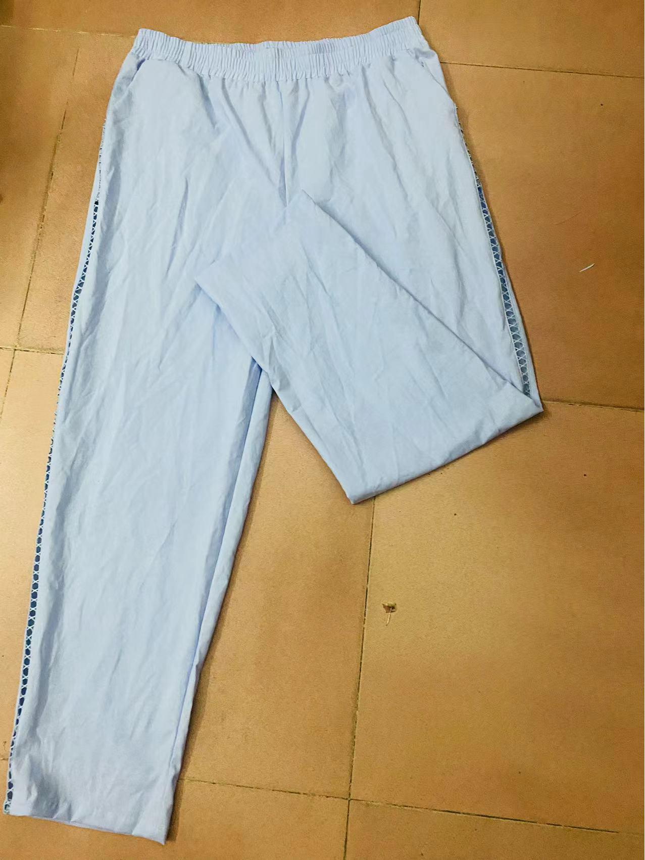 

Жіночі однотонні повсякденні штани з бавовни та льону, літо 2023 3X-Large