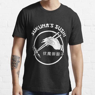 Summer Men Fashion Casual Shirts Short Sleeves Sukuna Sushi Jujutsu Black Tees Oversized T-shirts