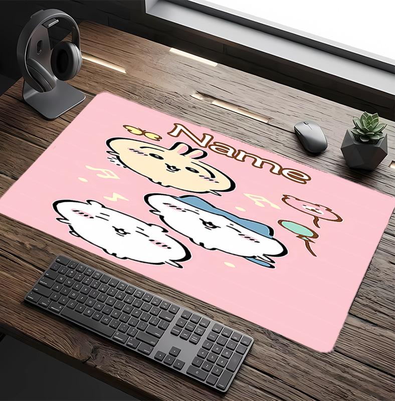Customizable Name Chiikawa Pattern Gaming Mouse Pad-Non Slip Rubber Base,Perfect Gamers,Esports,Ideal Gift Gaming Enthusiasts