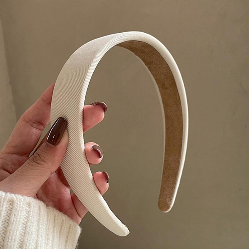 

38см/14,96дюйма Окружность Женские Винтажные Элегантные Однотонные Повязки на Голову, Модные Универсальные Аксессуары для Волос, Подходящие для Повседневной Носки, Умывания белый