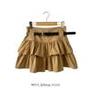 New ArrivalS Open Run Women S caSual Frill Belt Mini Skirt Cang Cang deSign
