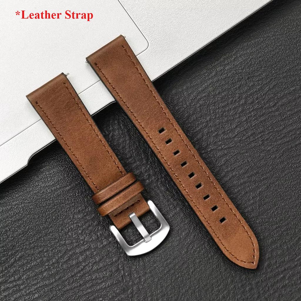 20mm 22mm Leather Strap for Samsung Galaxy Watch 7 6 5 4 40 44mm Gear Band Vintage Bracelet for Xiaomi Redmi Watch 5 Lite/Active