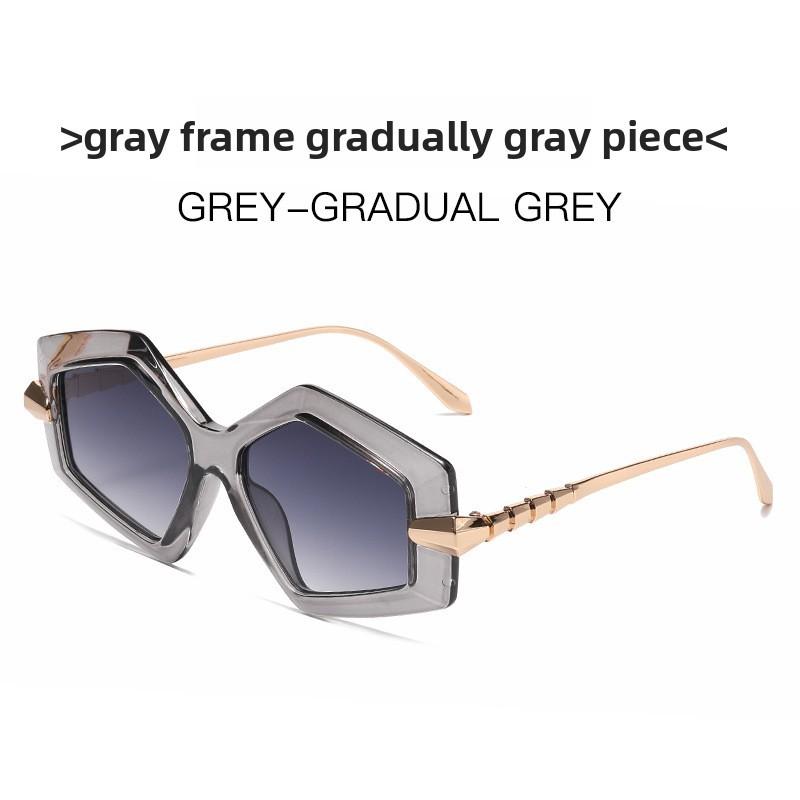 Snake Pattern Metal Frame Polygon Sunglasses With Uv400 Protection For Fashion Women And Outdoor Wear