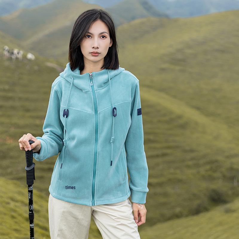 Women's Plus Size Polar Fleece Jacket - Autumn/Winter New Arrival, Anti-Static, Velvet Running, Thousand Island Style