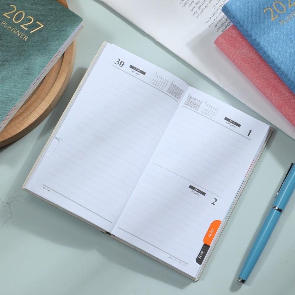 PU Leather Daily Planner Notebook A6 Travel Planning Journal Thick Pocket Notebook  Office Work