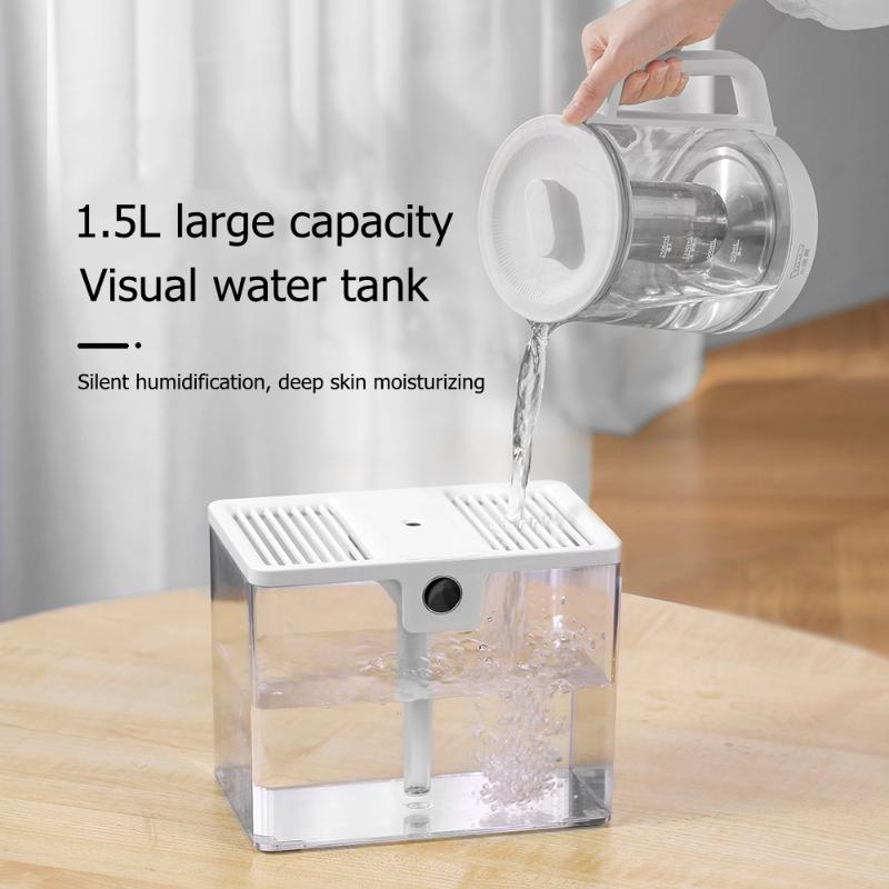 Umidificator USB silențios 1.5L capacitate mare Difuzor de aromă Disy în timp real Producător de ceață rece pentru acasă, mașină, birou