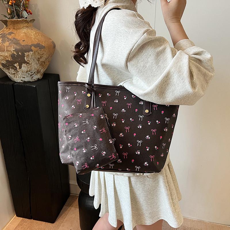 Street Style Large Capacity Pu Tote Bag For Daily Use Womens Shoulder Handbag