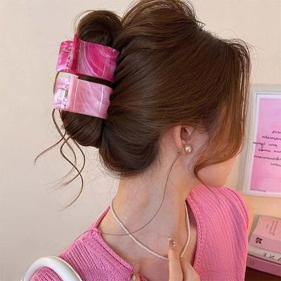 Korean Pink Blending Acetate Hair Claw Clips for Women Girls Sweet Colorful Mini Ponytail Shark Clip Headwear Hair Accessories