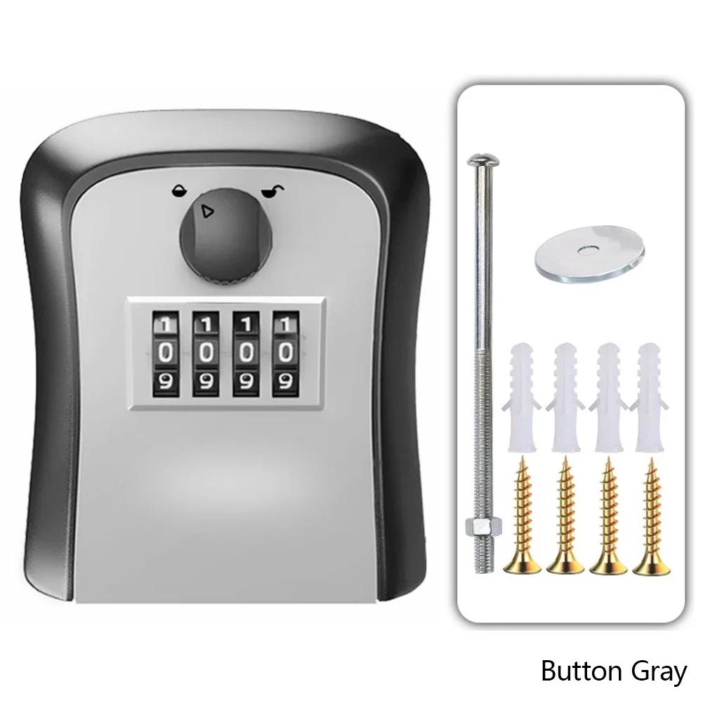 Wall Mount Key Lock Box 4 Digit Password Code Security Lock No Key for Home Office Key Safe Secret Storage Box Organizer