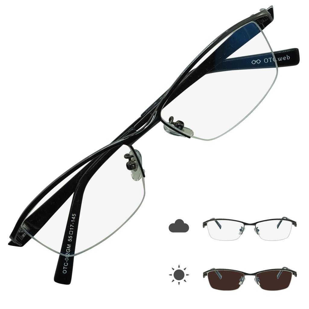 002MN Visible Light Photochromic Blue Light Blocking Plus UV Slightly Badass [OTC.web] Sunglasses, Darkening, Men's, Sizes, Nylon, Stylish, Cool,