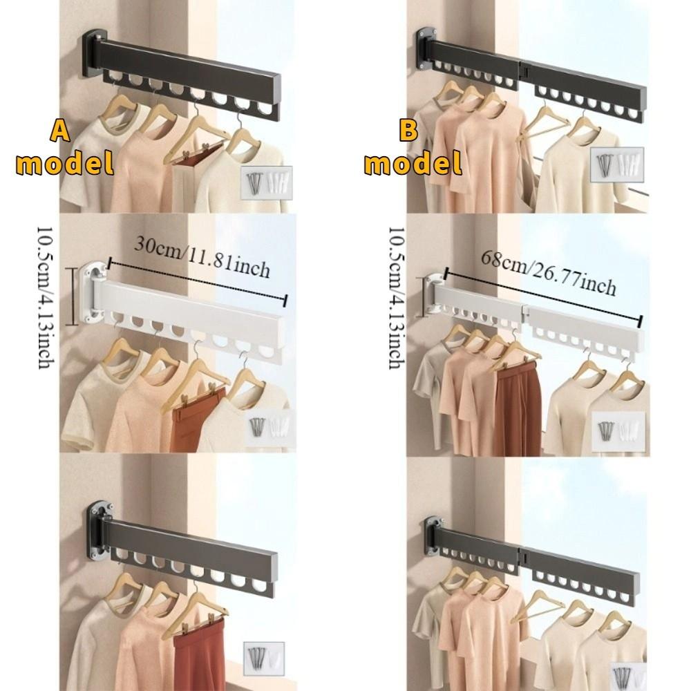 Rust-proof Wall Mount Clothes Hanger Stainless Steel Retractable Clothes Rack  Outdoor