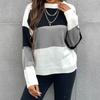 Women's Crew Neck Sweater, Striped for Fall and Winter
